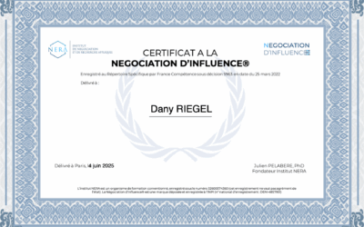 J’ai obtenu ma certification à la Négociation d’Influence